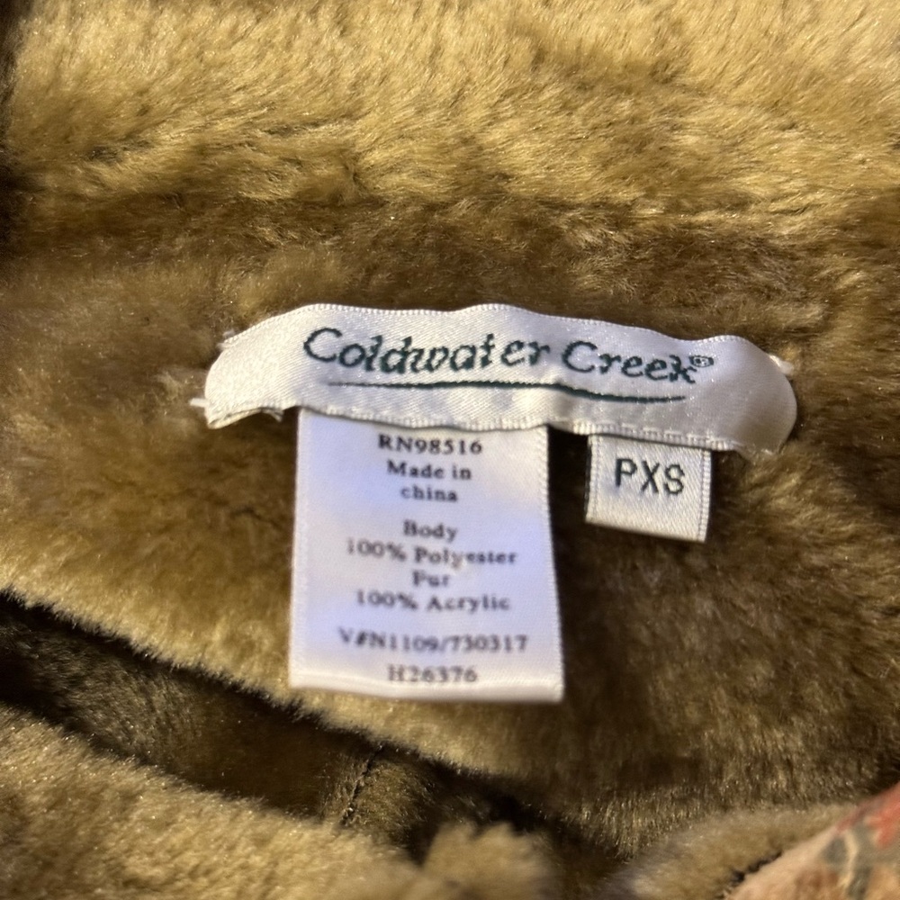 Coldwater Creek Multicolor Patchwork Teddy Jacket - image 6